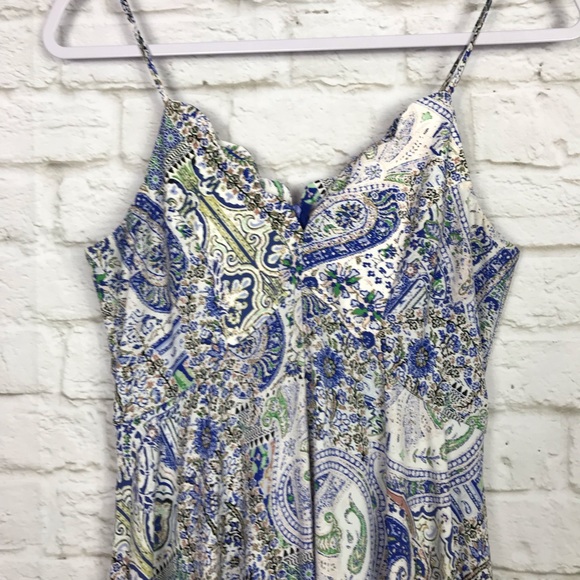 Alya Boho Paisley Asymmetrical Maxi Tank Dress S - Picture 2 of 8